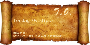 Torday Ovidiusz névjegykártya